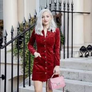 Zara Red Long Sleeve Dress